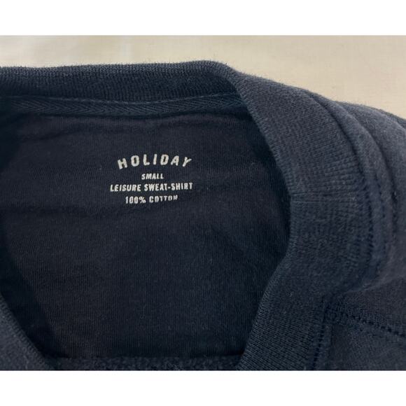 Holiday Navy Blue Crewneck Sweatshirt Size Small - Picture 2 of 3